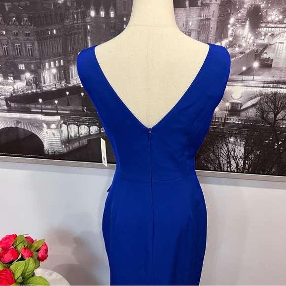 Eliza J Sleeveless Cascading Ruffle Front Gown - Blue - New With Tag - Reemoly - Picture 13 of 16